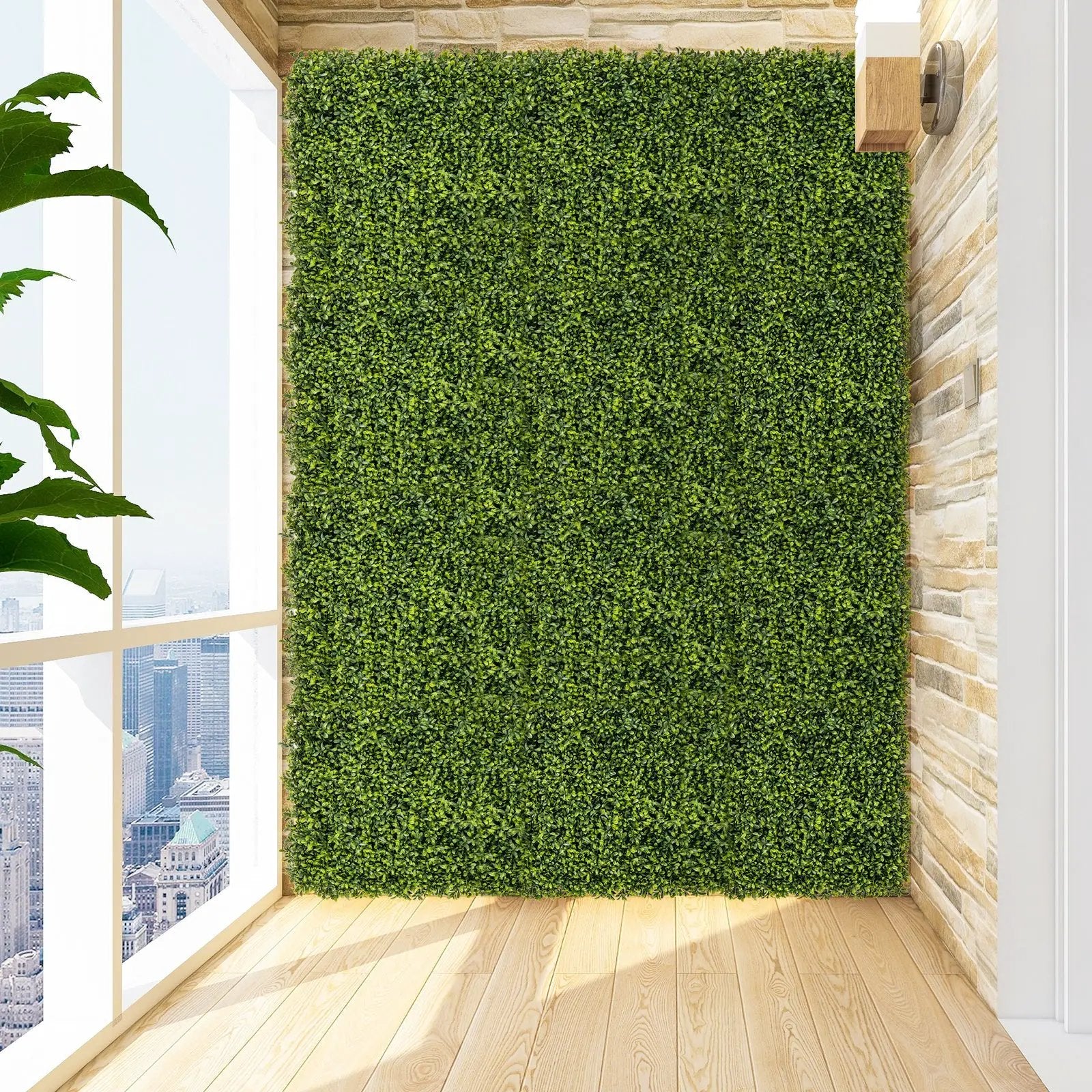 12-Pieces 20 Inch x 20 Inch Artificial Hedge Boxwood Panels by DirectDeals
