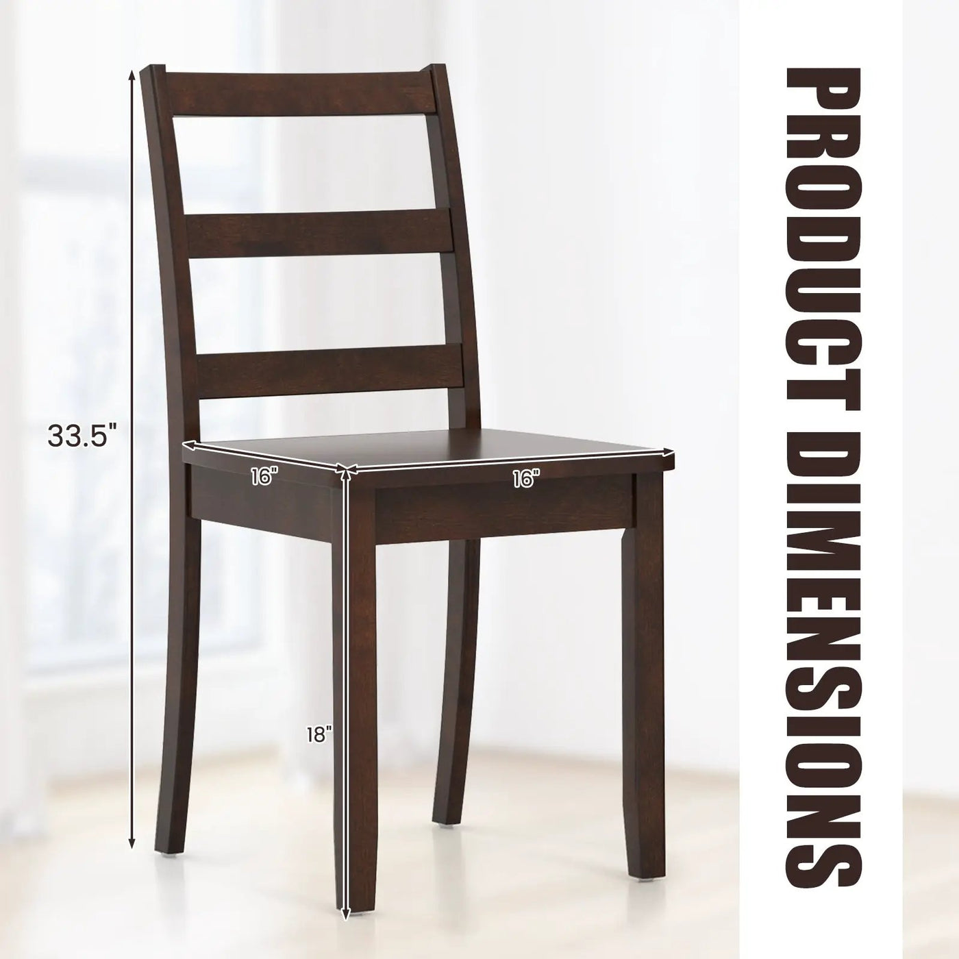 Set of 2 Wood Dining Chairs with Solid Rubber Wood Legs by DirectDeals