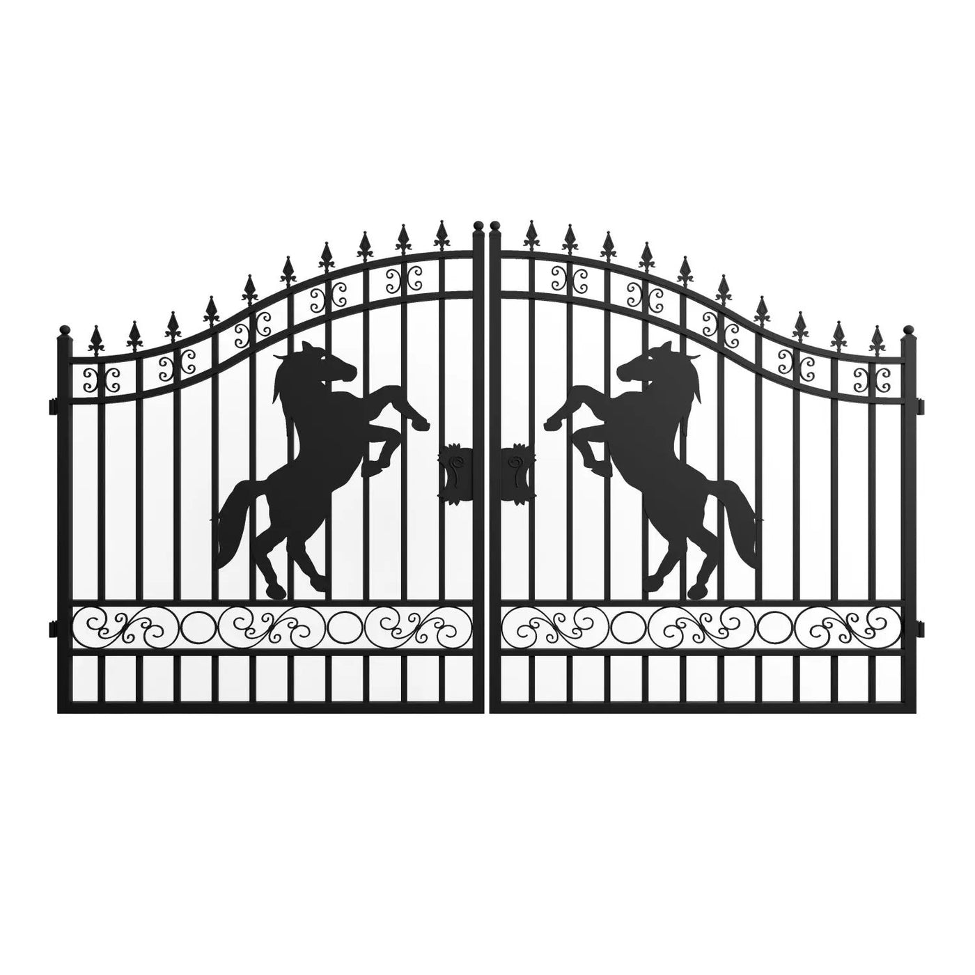 12x8 ft Dual Swing Driveway Steel Gate by Chery Industrial