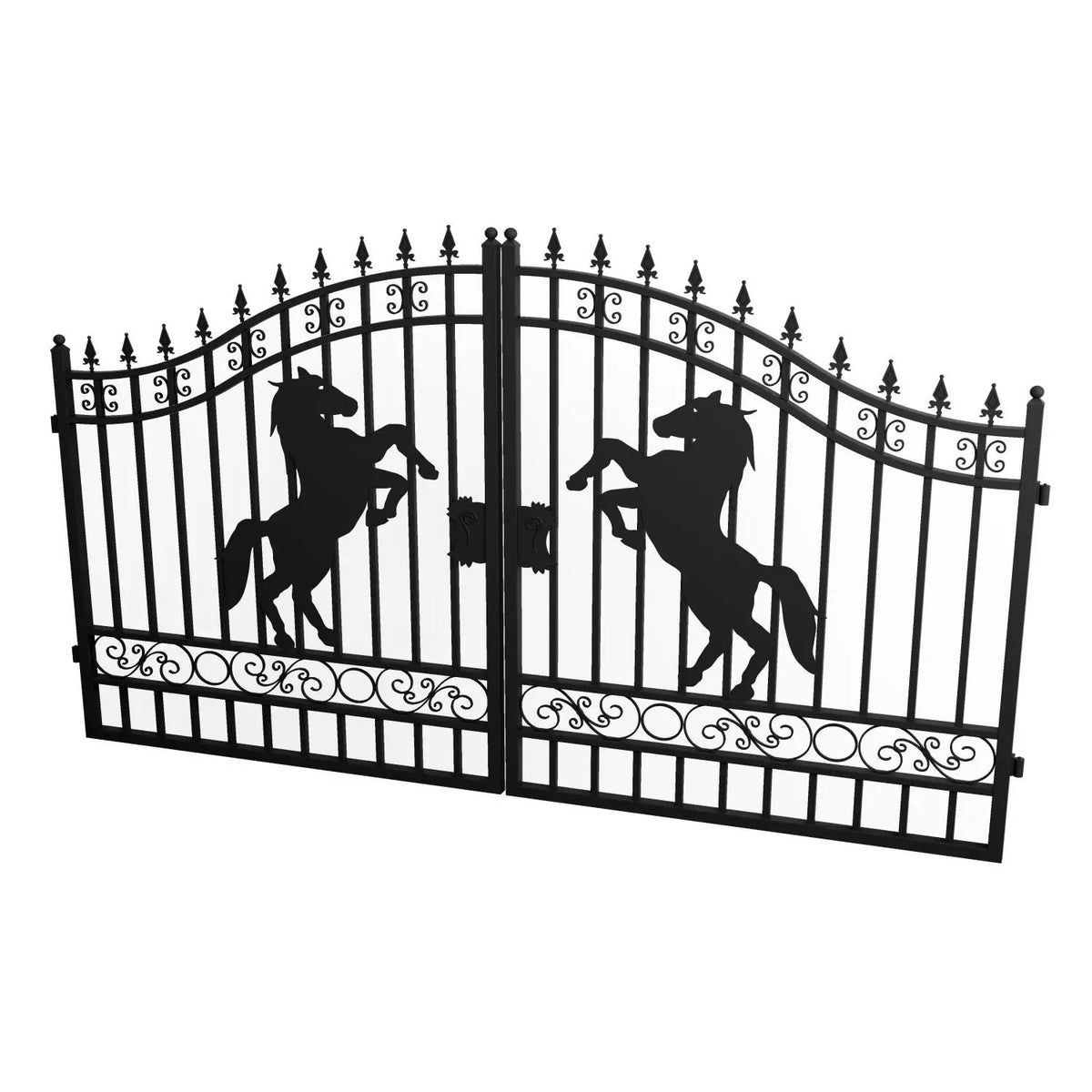 12x8 ft Dual Swing Driveway Steel Gate, photo 14 of 19