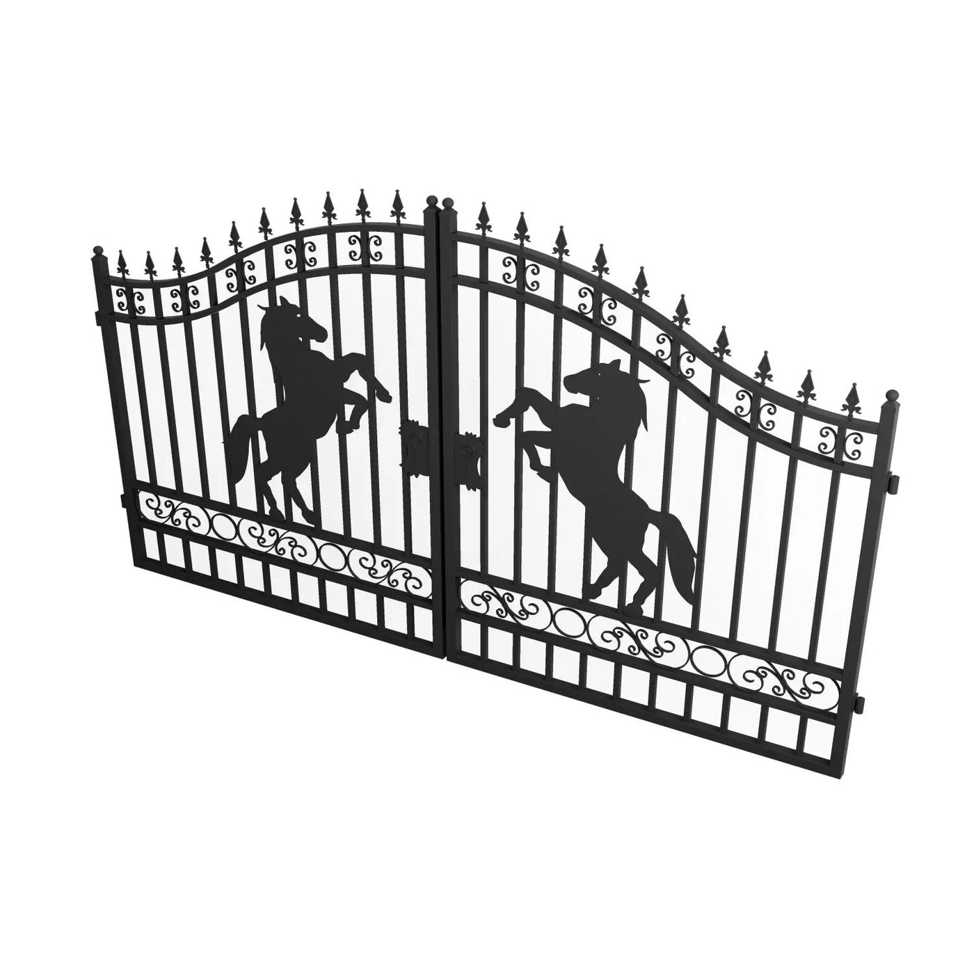 12x8 ft Dual Swing Driveway Steel Gate by Chery Industrial