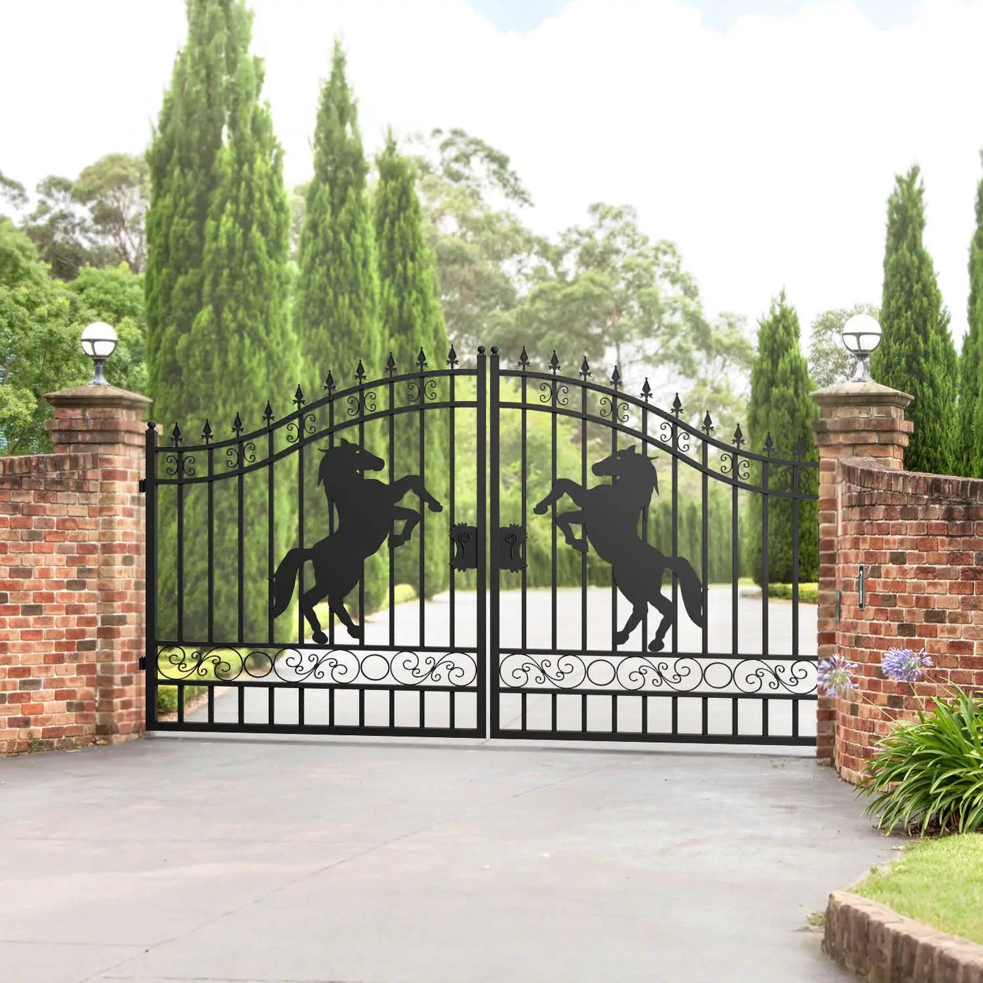 12x8 ft Dual Swing Driveway Steel Gate by Chery Industrial
