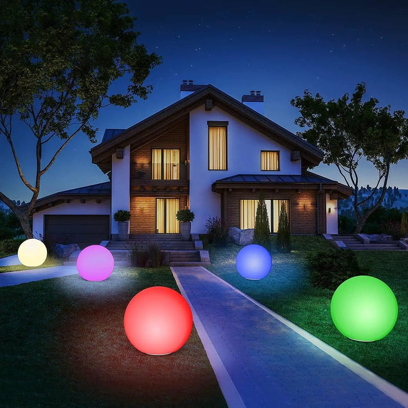 12-Inch LED Ball Light, Solar Rechargeable Globe Light Color Changing Solar Globe Lamp by Outdoor Solar Outlet