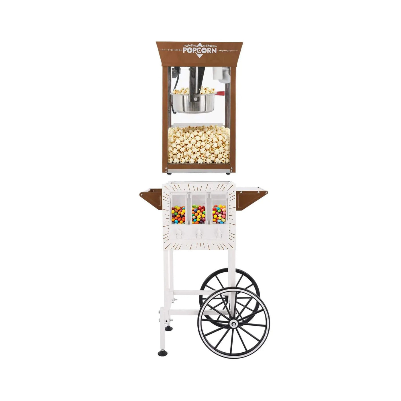 12-Ounce Commercial Retro Popcorn Machine Cart With Candy Boxes (SAK80954) by SAKSBY WHOLESALE