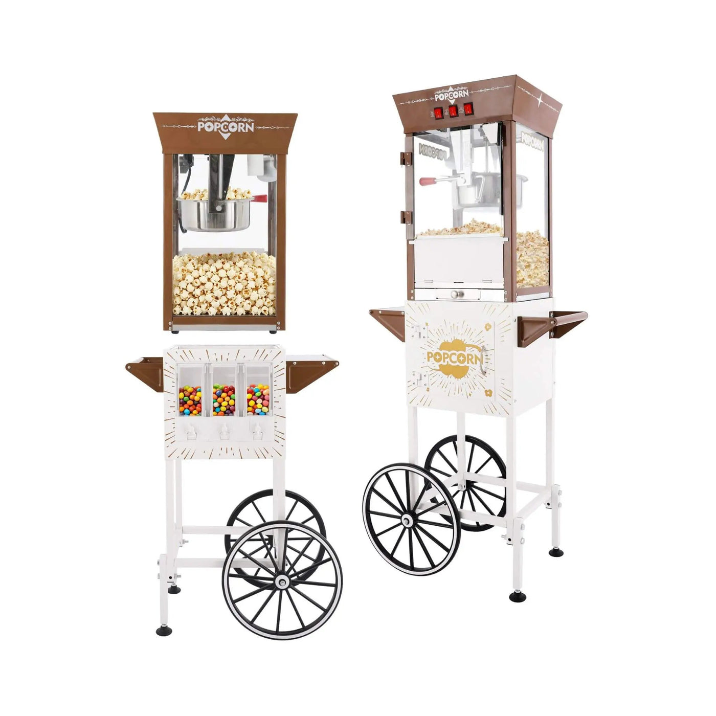 12-Ounce Commercial Retro Popcorn Machine Cart With Candy Boxes (SAK80954) by SAKSBY WHOLESALE