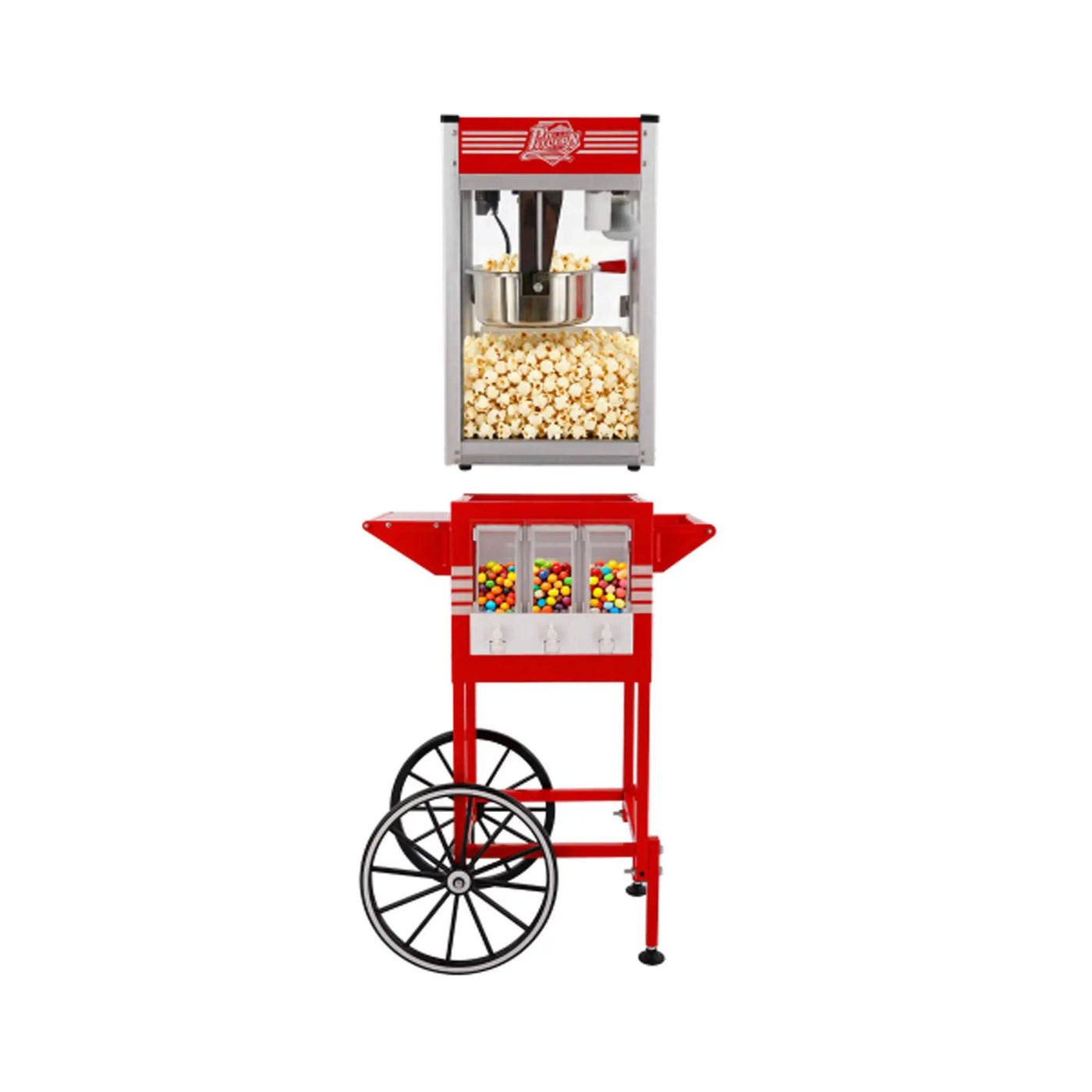 12-Ounce Commercial Retro Popcorn Machine Cart With Candy Boxes (SAK80954) by SAKSBY WHOLESALE