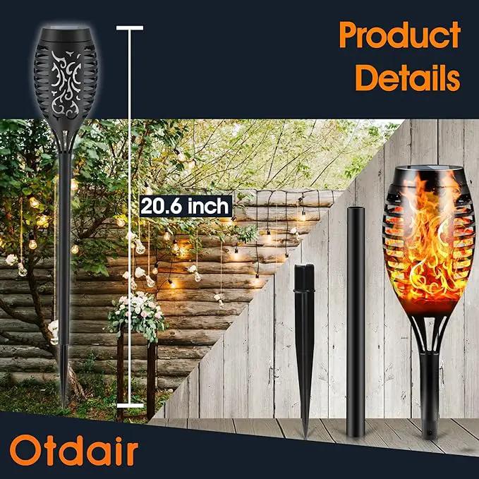 12 Pack Mini Solar Torch Light with Dancing Flickering Flame Lights Auto On/Off by Outdoor Solar Outlet