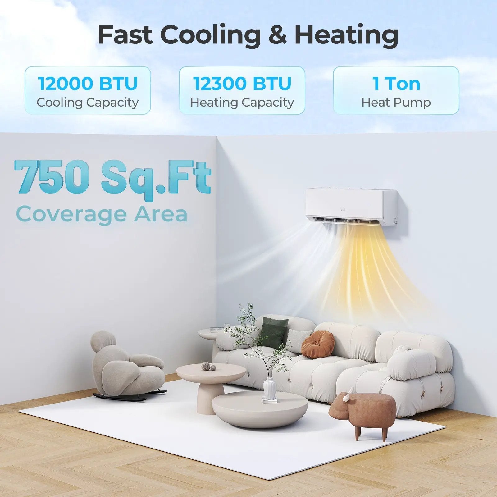 SEERXtreme Series ENERGY STAR Certified 12000 BTU 24 SEER2 115V Mini Split Heat Pump Heating at -15¬∞F by DirectDeals