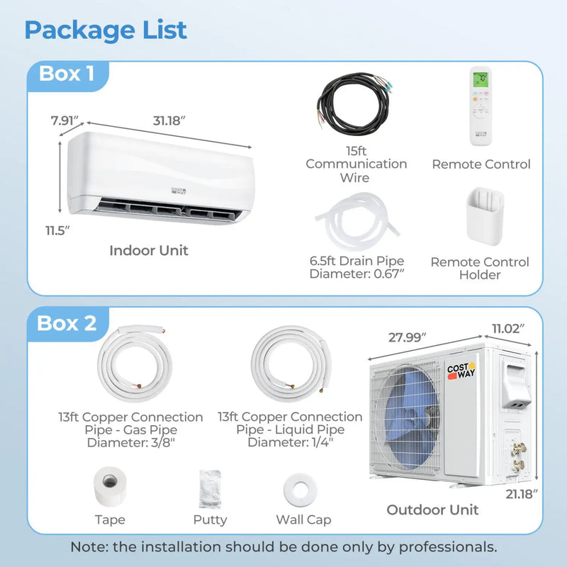 12000 BTU 20 SEER2 115 V Mini Split Air Conditioner with Heat Pump by DirectDeals