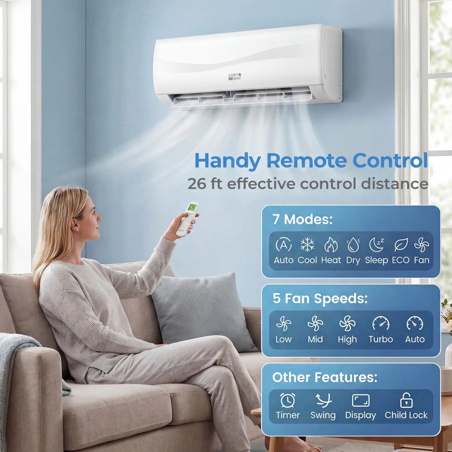12000 BTU 20 SEER2 115 V Mini Split Air Conditioner with Heat Pump by DirectDeals