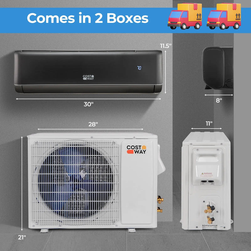 GreyVolt Series Energy Star Certified 12000 BTU 21 SEER2 208-230V Mini Split Air Conditioner and Heater Gray by DirectDeals