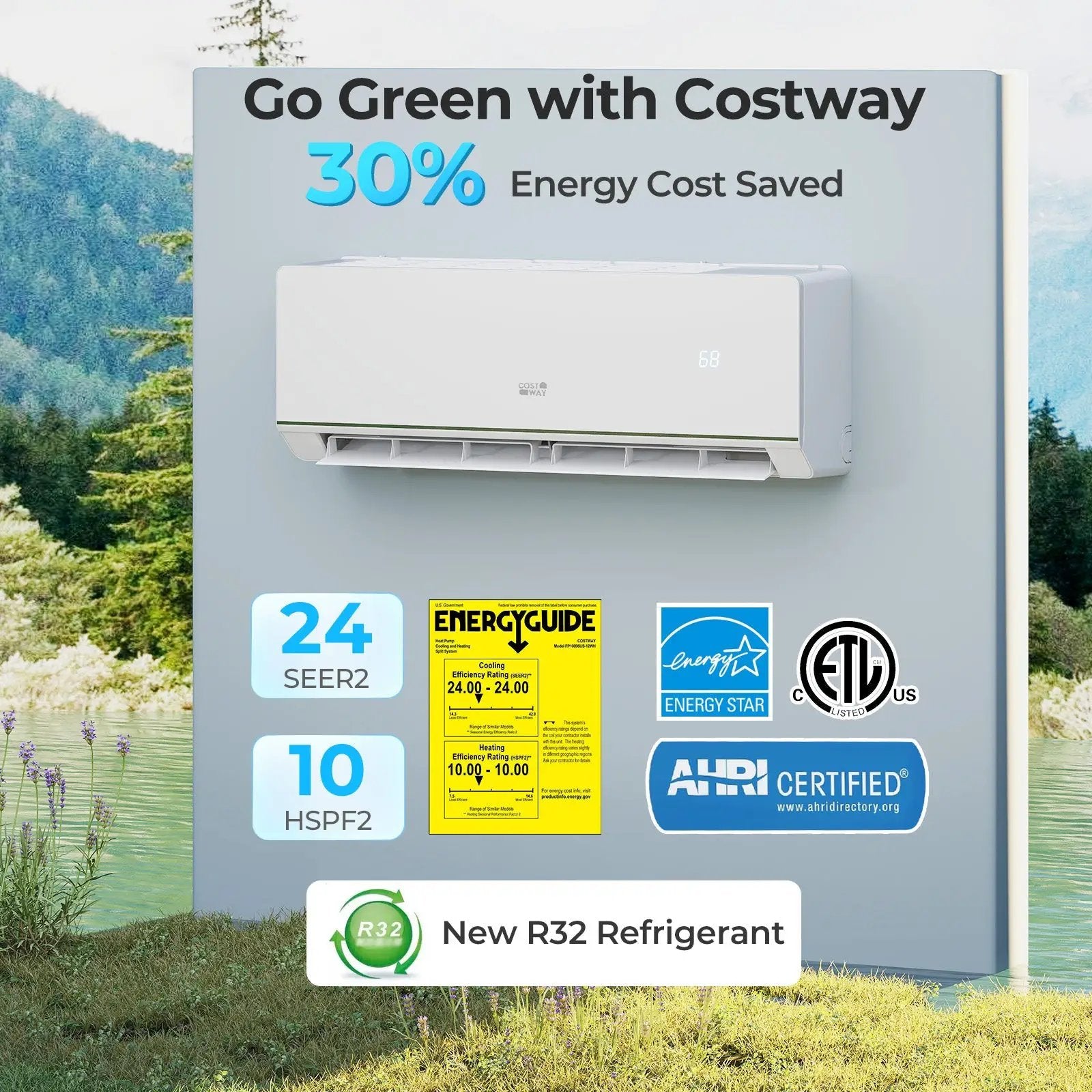 SEERXtreme Series ENERGY STAR Certified 12000 BTU 24 SEER2 208-230V Mini Split Heat Pump Heating at -15¬∞F by DirectDeals