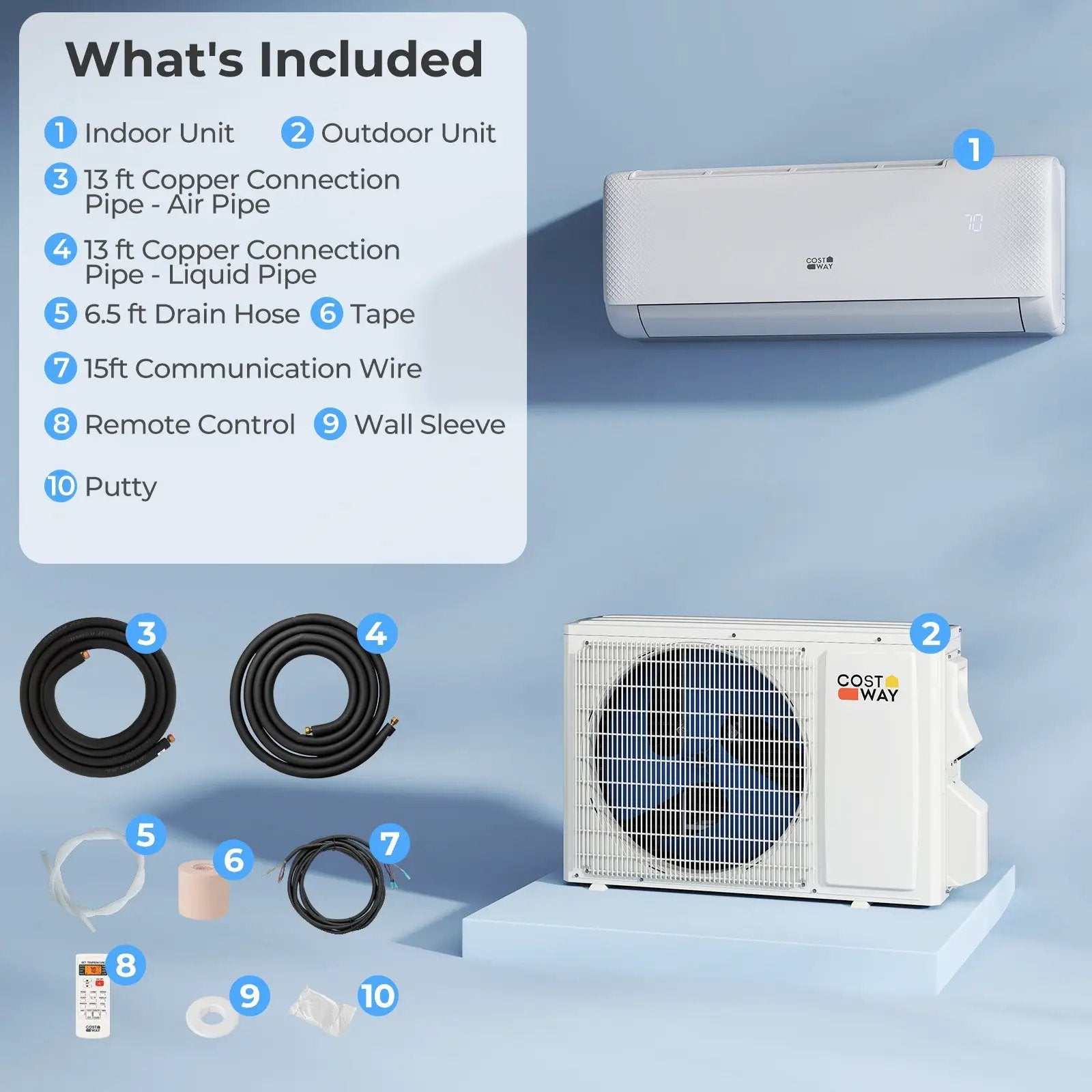 Airtural Series 12000 BTU 115V 22 SEER2 WiFi Enabled Mini Split Heat Pump by DirectDeals