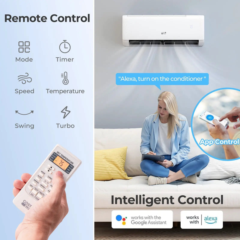 Airtural Series 12000 BTU 115V 22 SEER2 WiFi Enabled Mini Split Heat Pump by DirectDeals