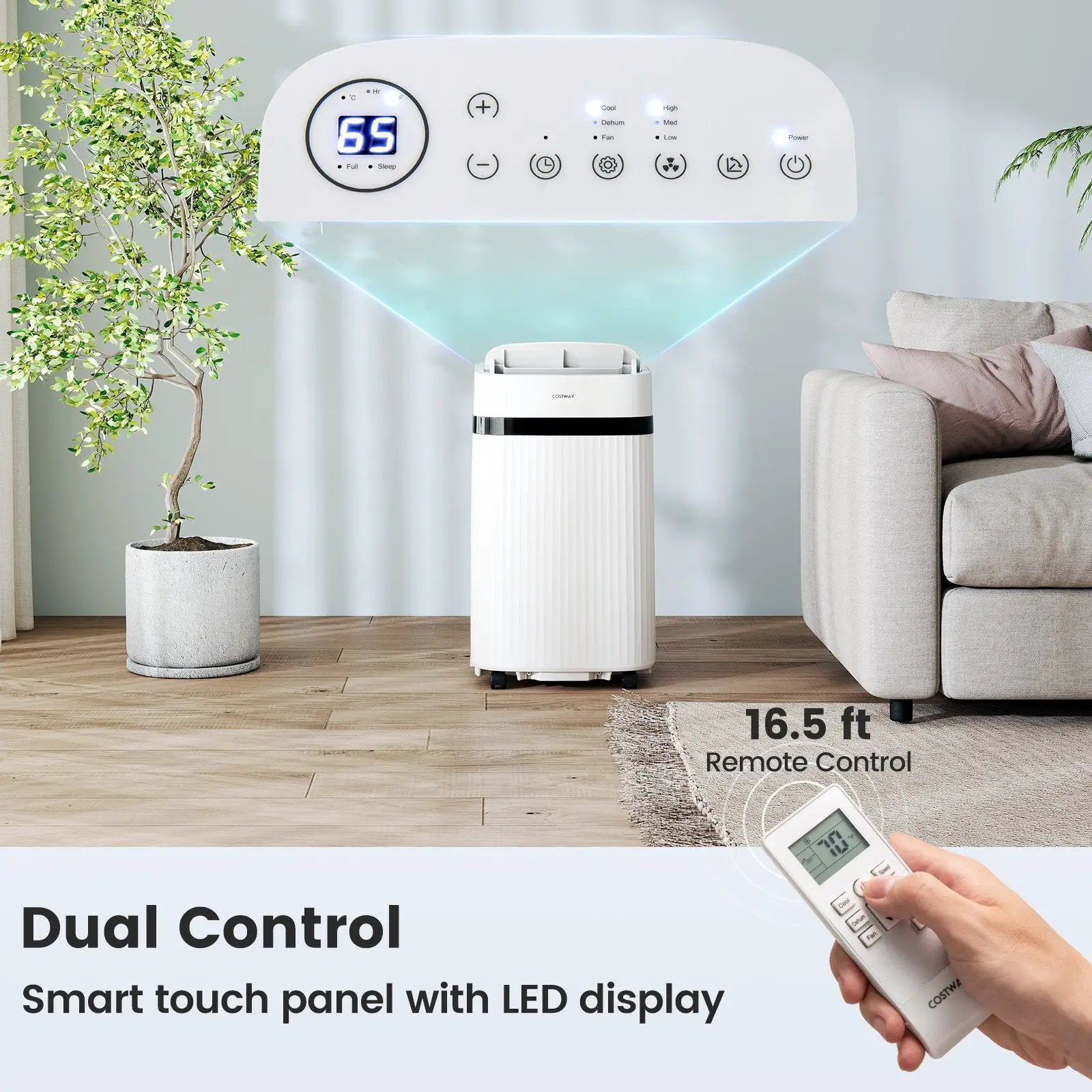 12000 BTU Portable Air Conditioner 3 in 1 Energy-saving with Fan and Dehumidifier-White by DirectDeals
