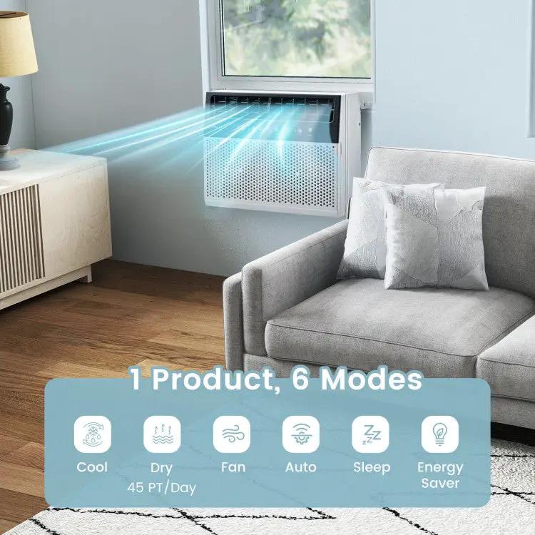 Window Air Conditione with Handy Remote and LED Control Panel by DirectDeals