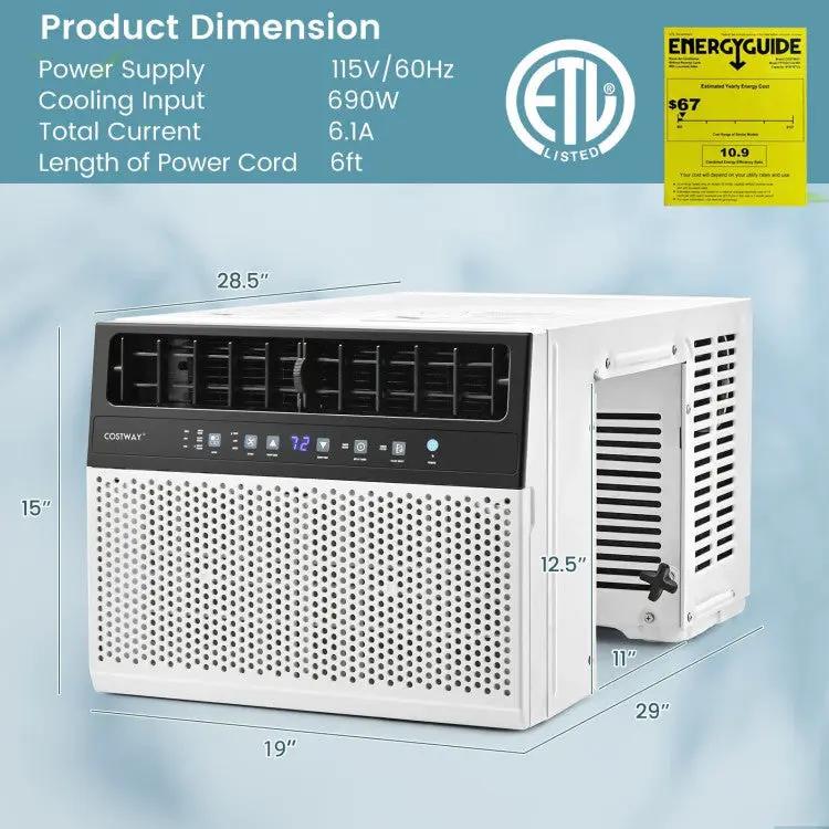 Window Air Conditione with Handy Remote and LED Control Panel by DirectDeals