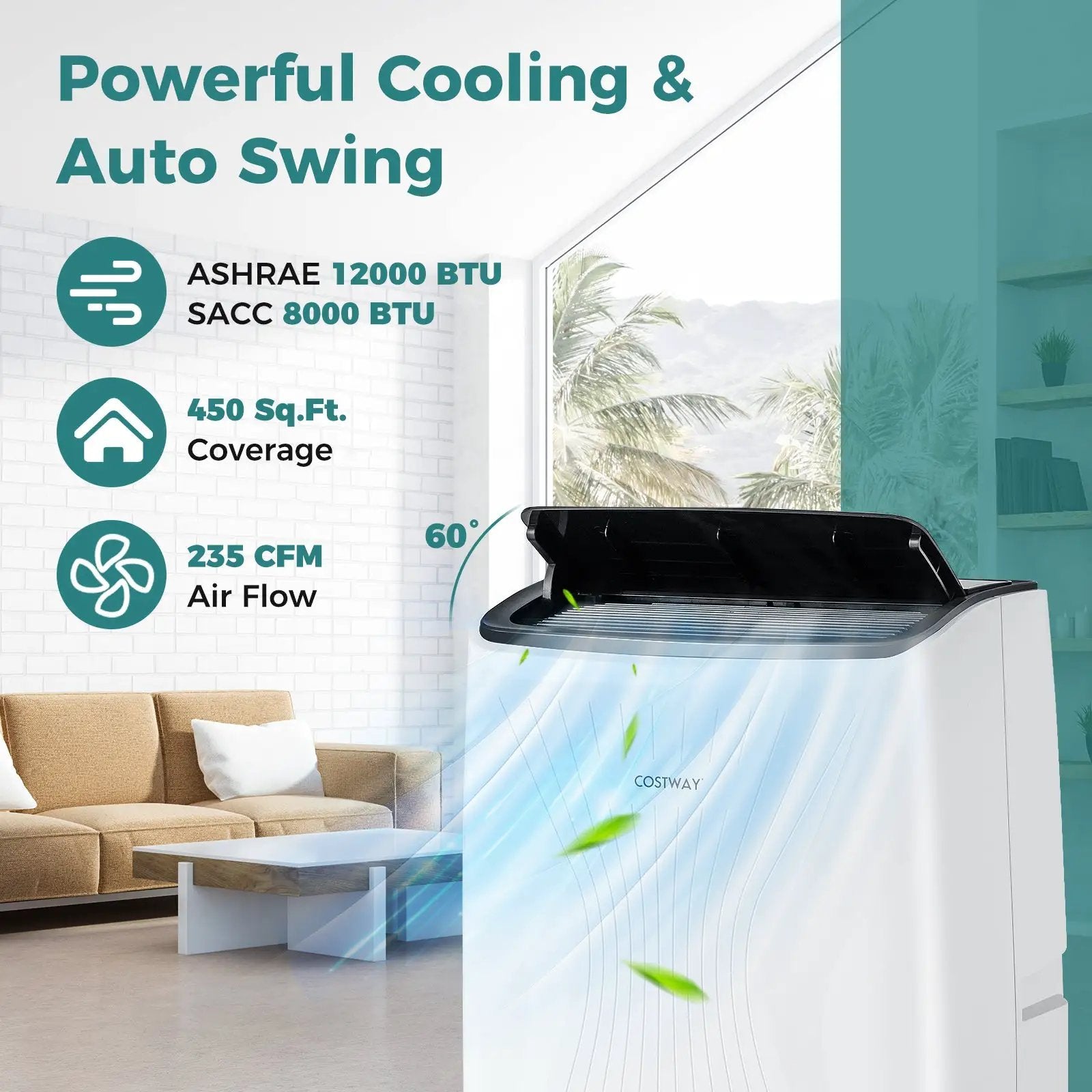 12000 BTU Portable Air Conditioner with Heat and Smart WiFi by DirectDeals