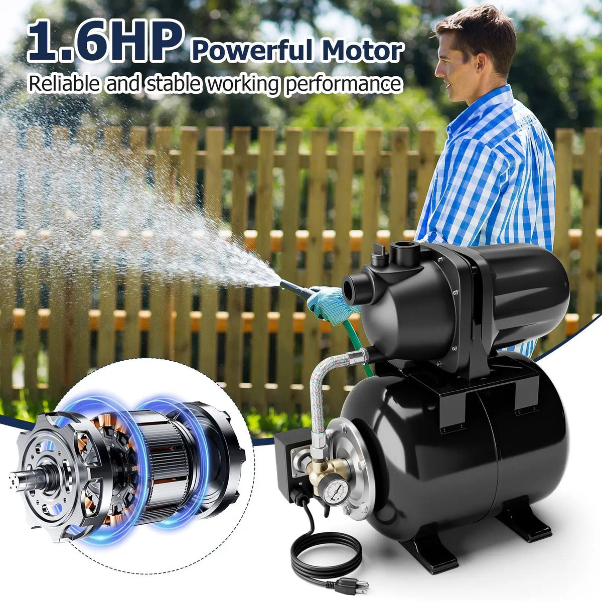 1200 W Garden Water Pump Shallow Well Pressurized Irrigation by DirectDeals