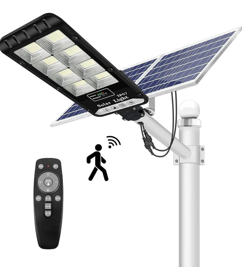 1200W Solar Outdoor Lights Motion Sensor Dusk to Dawn Commercial Large Area Lighting Security Flood Lights Waterproof with Remote for Backyard Stadium Garage Parking Lot by Outdoor Solar Outlet