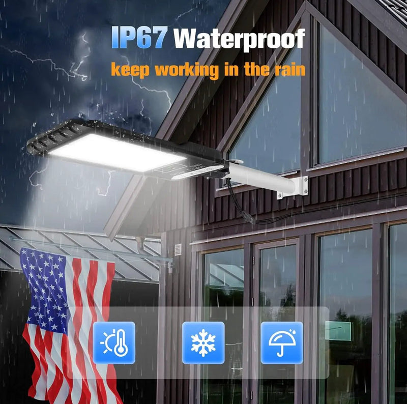 1200W Solar Outdoor Lights Motion Sensor Dusk to Dawn Commercial Large Area Lighting Security Flood Lights Waterproof with Remote for Backyard Stadium Garage Parking Lot by Outdoor Solar Outlet