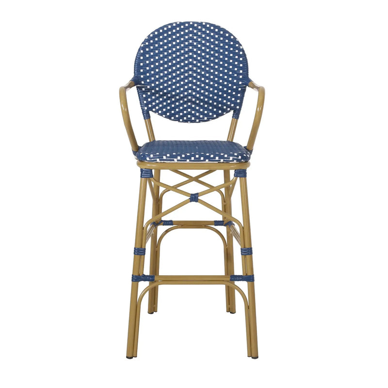 Outdoor Wicker And Aluminum French Barstools (Set of 2) by HouseOfZazla