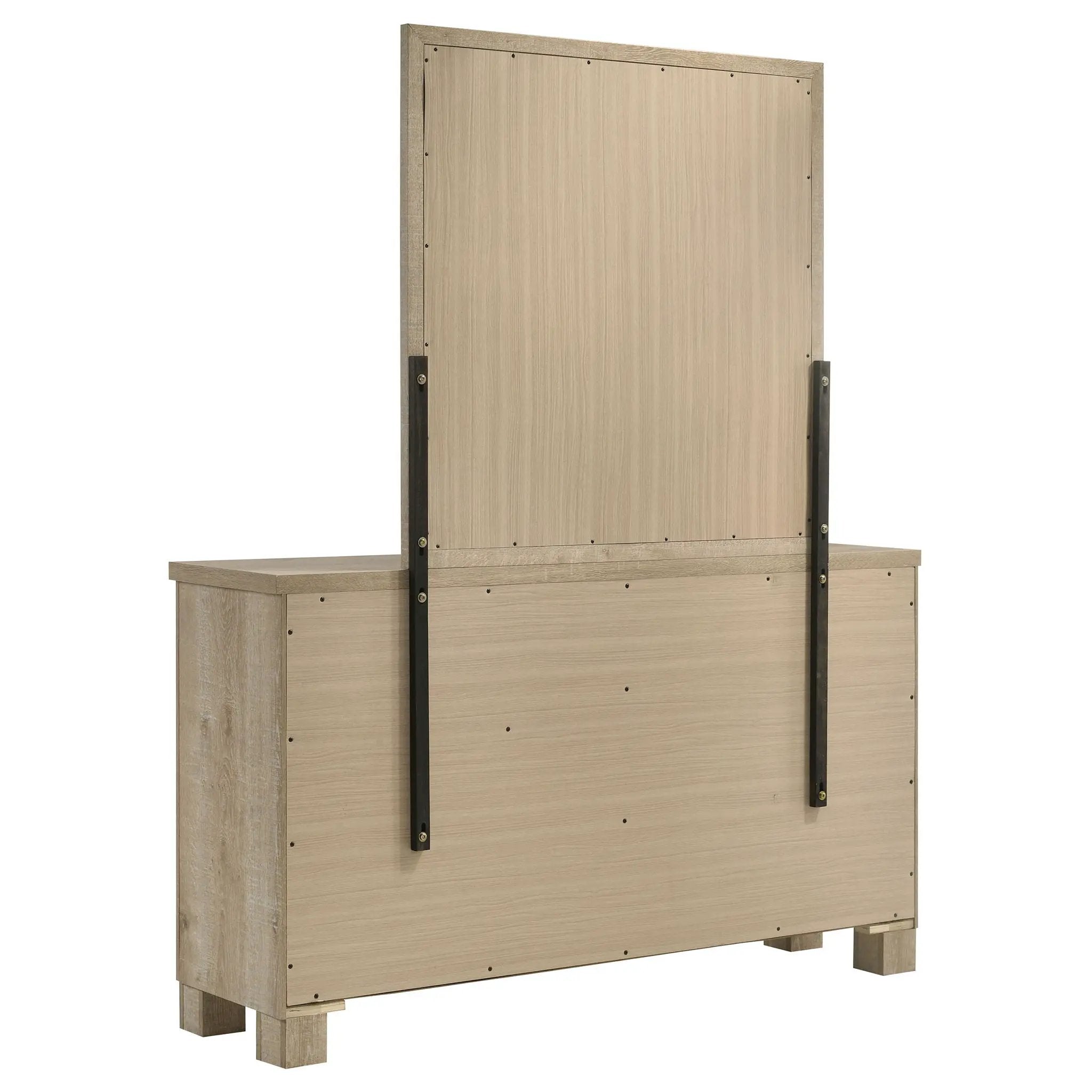 Oakglen 6-drawer Bedroom Dresser and Mirror Weathered Oak by Unique Piece Furniture