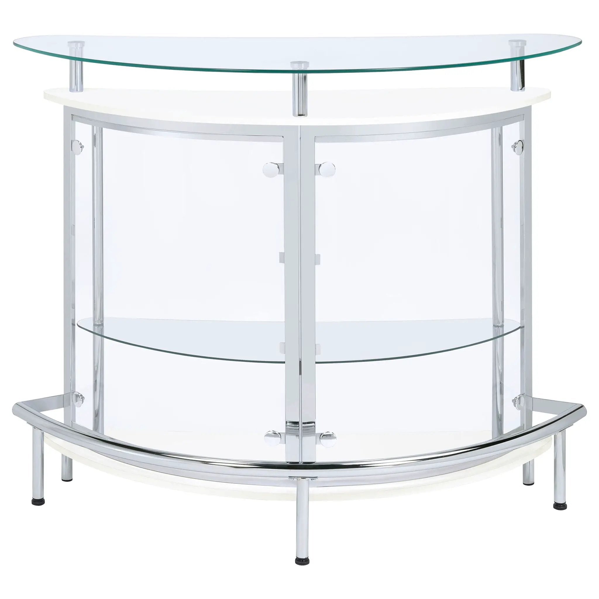 Amarillo Freestanding Glass Top Home Bar Wine Cabinet White by Unique Piece Furniture