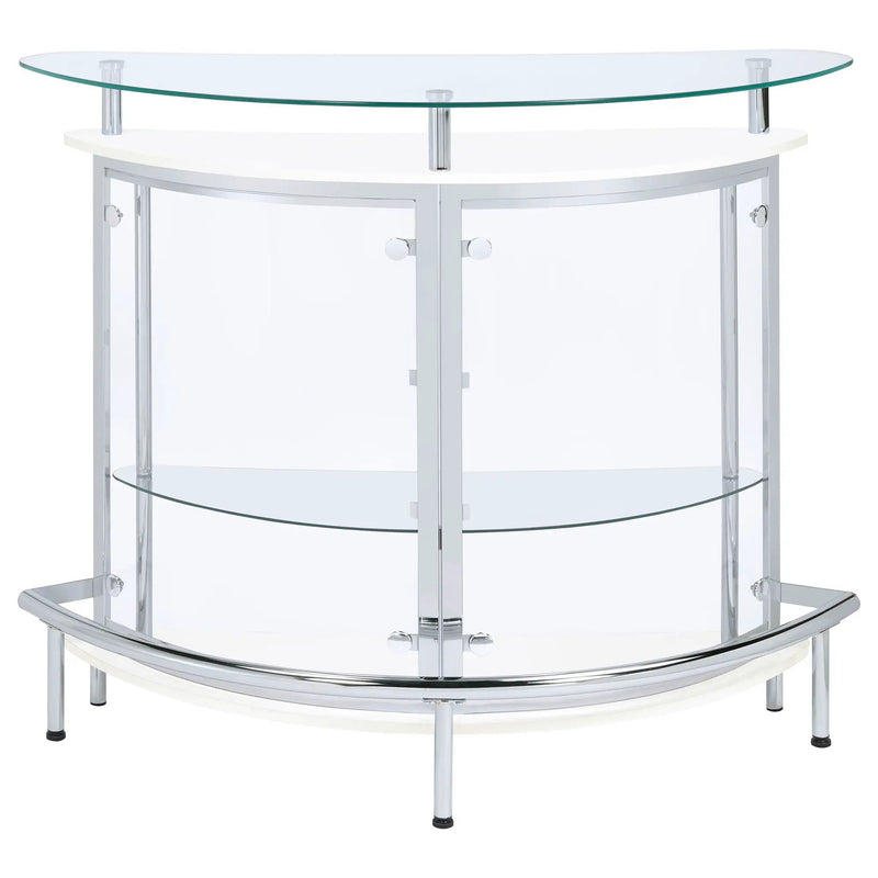 Amarillo Freestanding Glass Top Home Bar Wine Cabinet White by Unique Piece Furniture