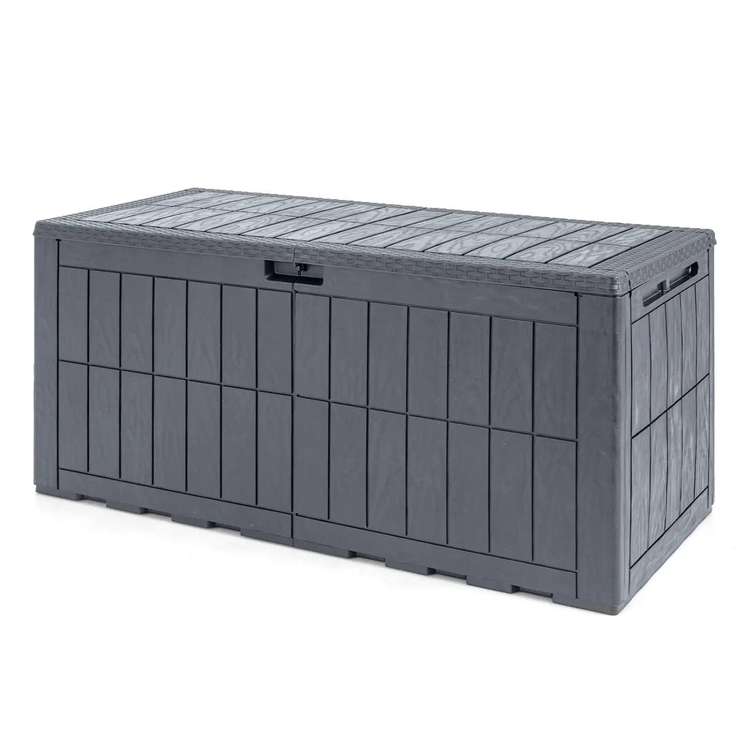 120 Gal Outdoor Deck Box with Lid and Handles for Garden Tools by DirectDeals