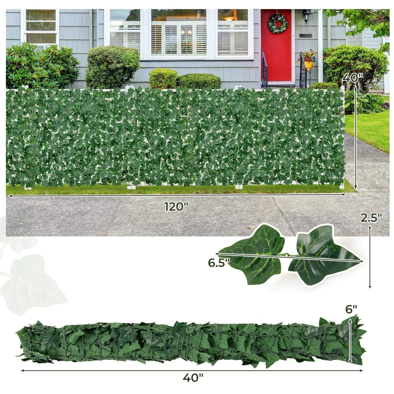 120 x 40 Inch Artificial Ivy Privacy Fence by DirectDeals