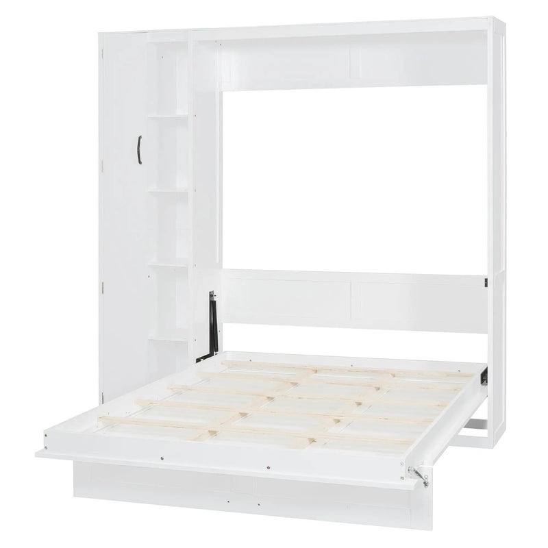 Murphy Wall Bed With Shelves, Wardrobe And LED Lights