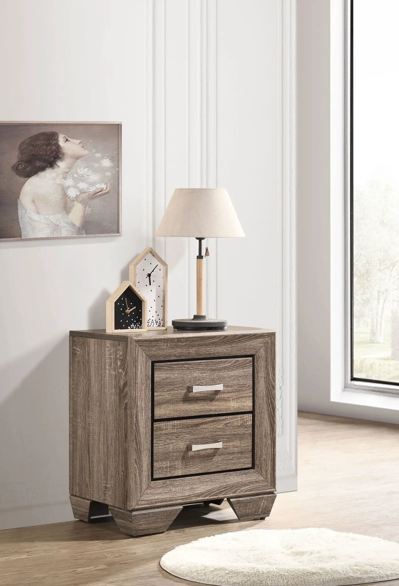 Kauffman 2-drawer Nightstand Washed Taupe by Unique Piece Furniture