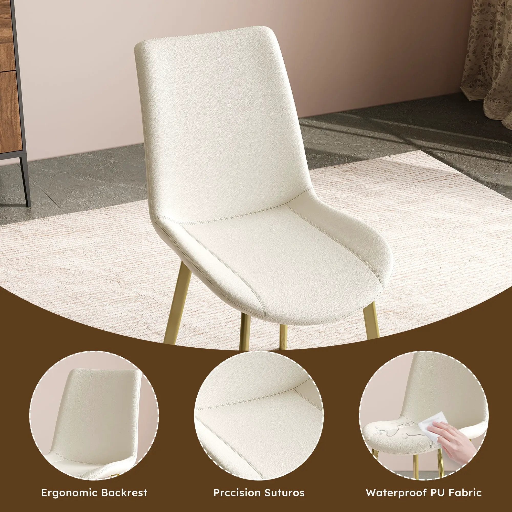 Modern Dining Chairs Ergonomic Design For Kitchen (Set of 4) by Unique Piece Furniture