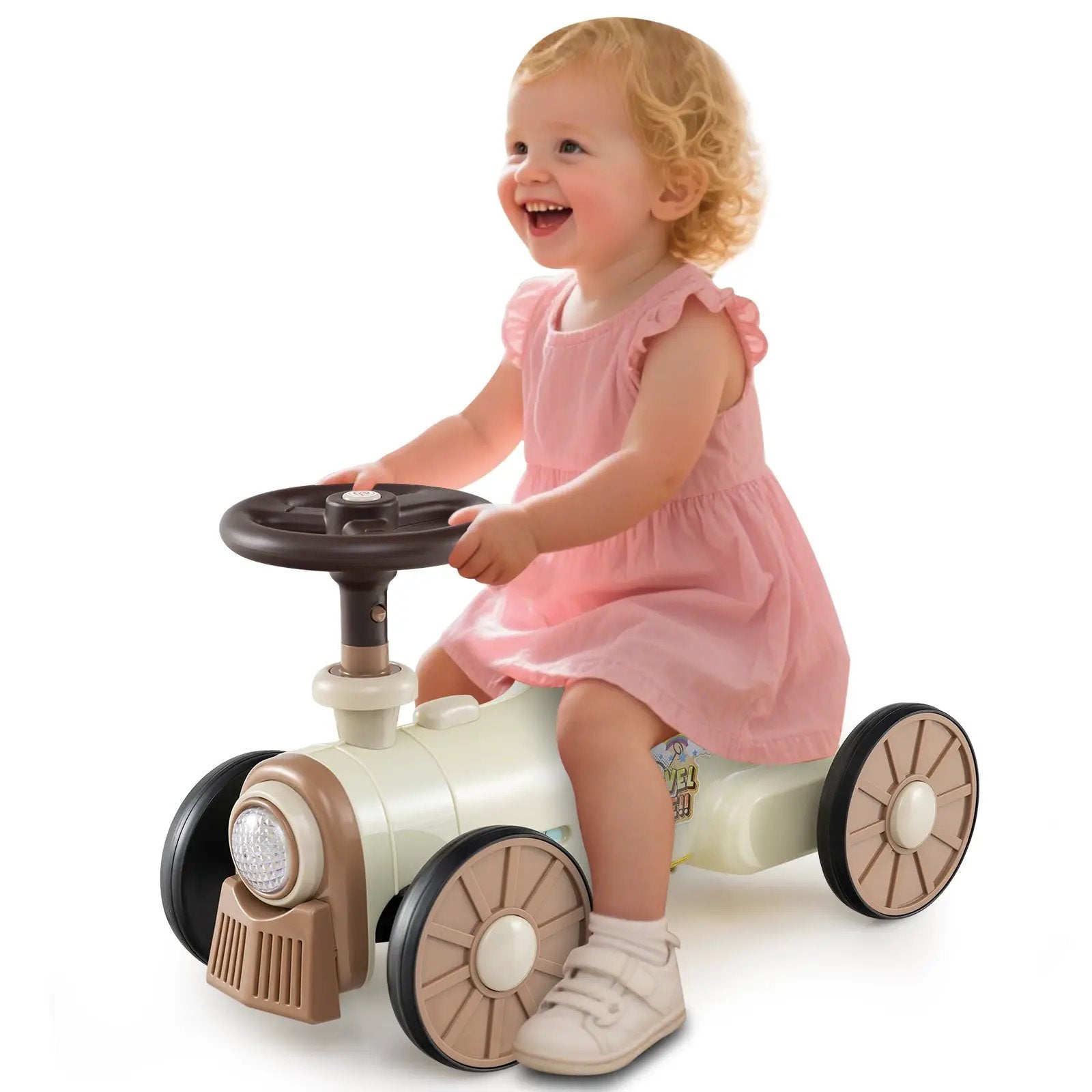 Ride on Toy with Steering Wheel and Train Whistle Sound Button by DirectDeals