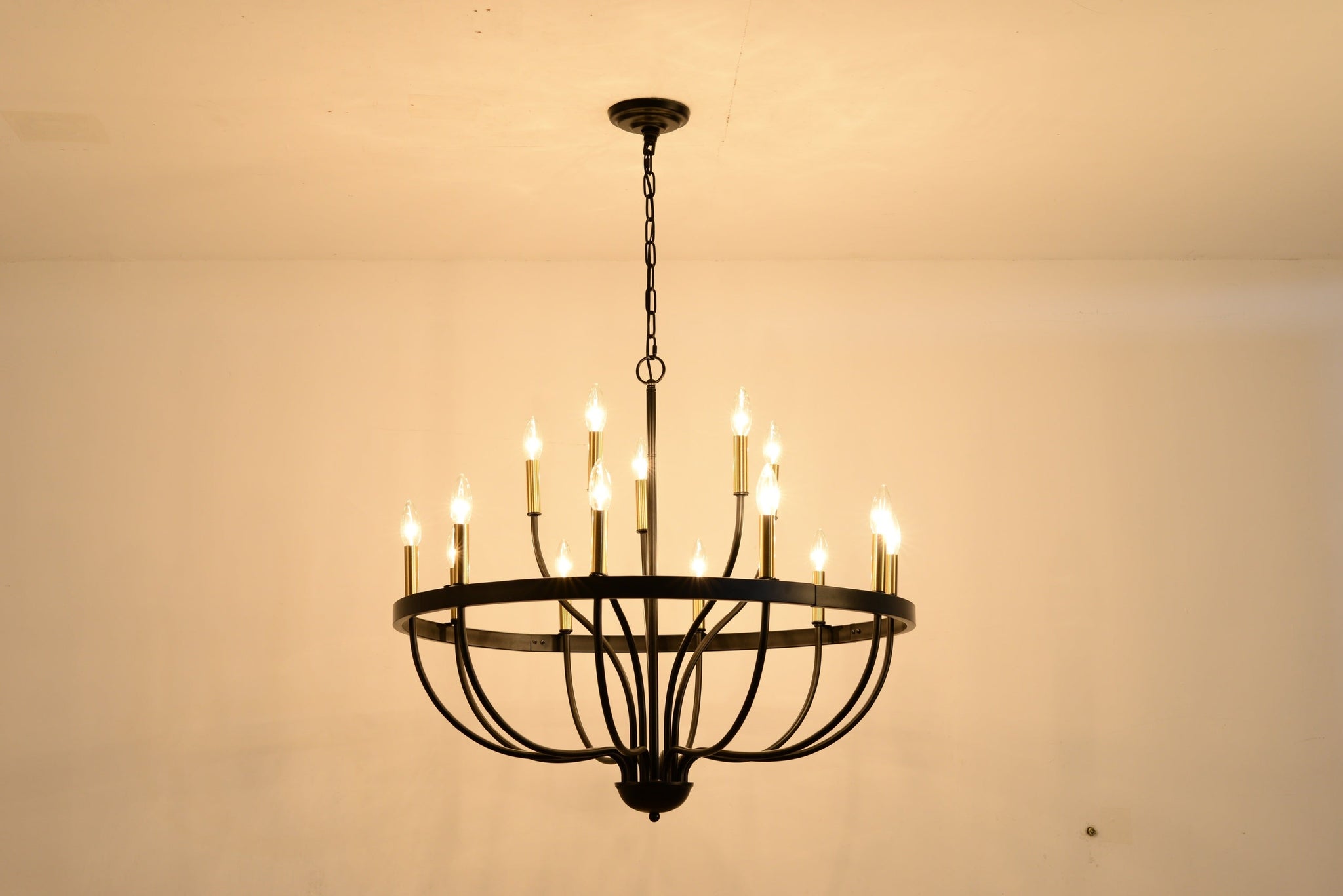 18-Light Industrial Iron Candle Chandelier by HouseOfZazla