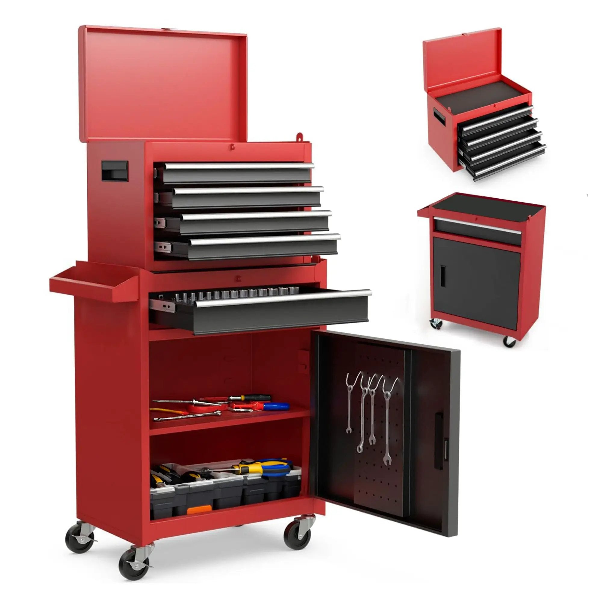 5-Drawer Rolling Tool Storage Cabinet with Detachable Top Toolbox by HouseOfZazla