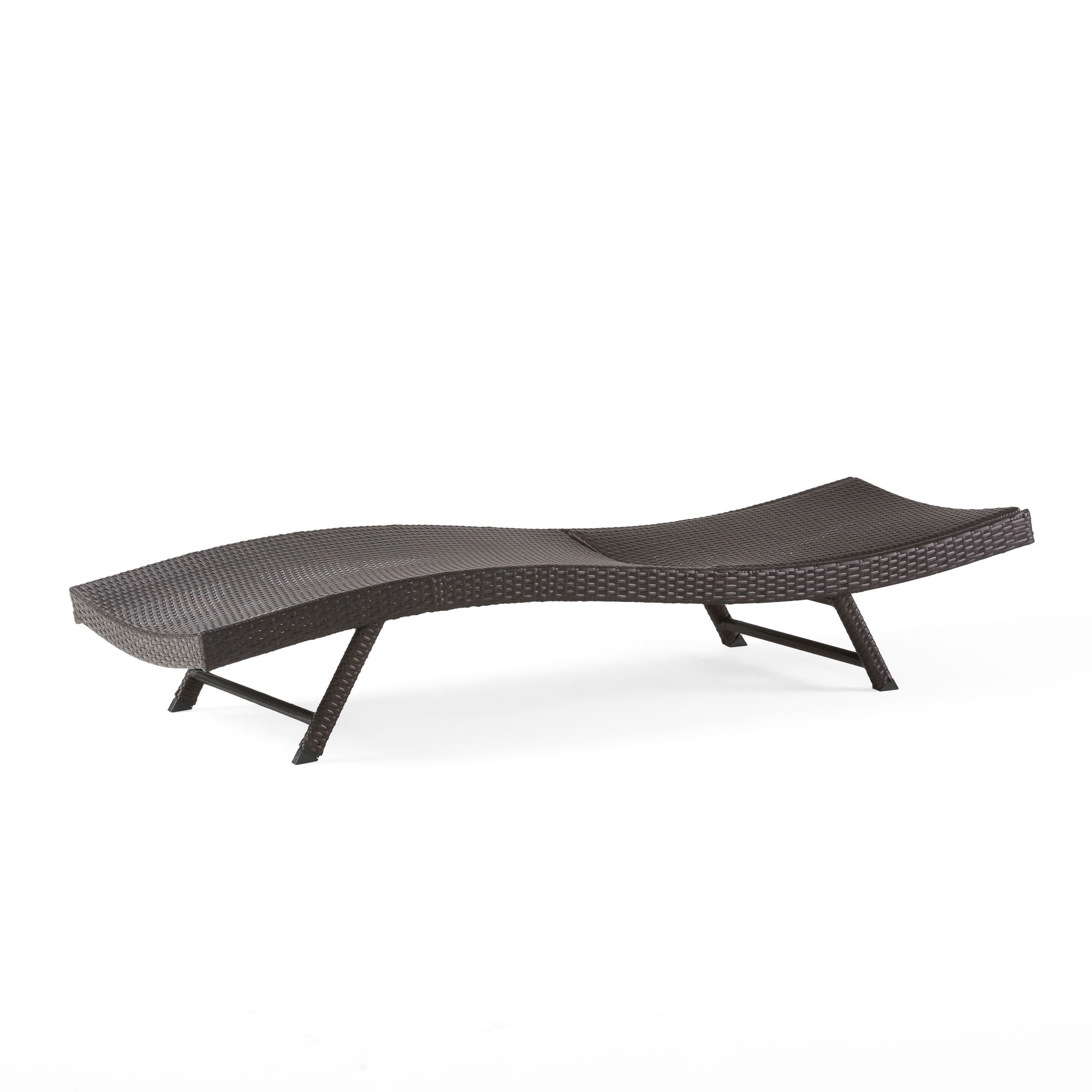 Kauai - Modern Style Wicker Chaise Lounge - Brown Multi by HouseOfZazla