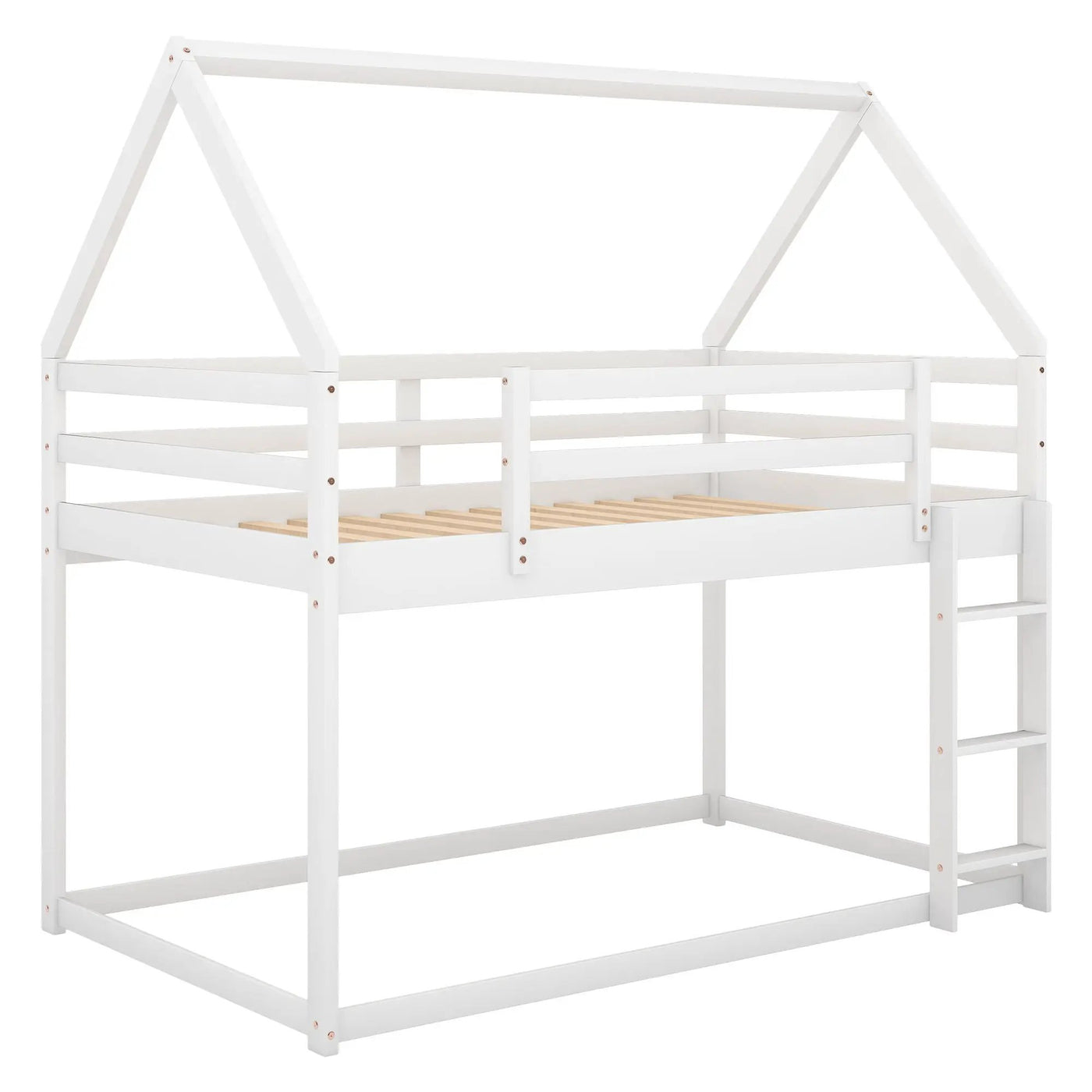 Low Bunk Bed With House Shaped Frame And Ladder by HouseOfZazla