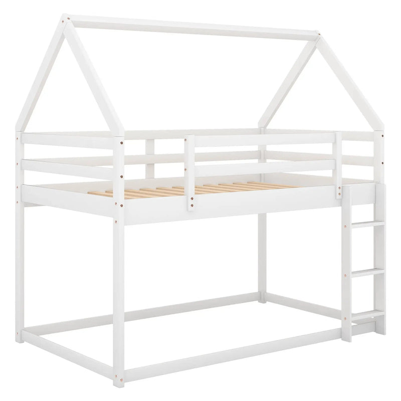 Low Bunk Bed With House Shaped Frame And Ladder by Unique Piece Furniture