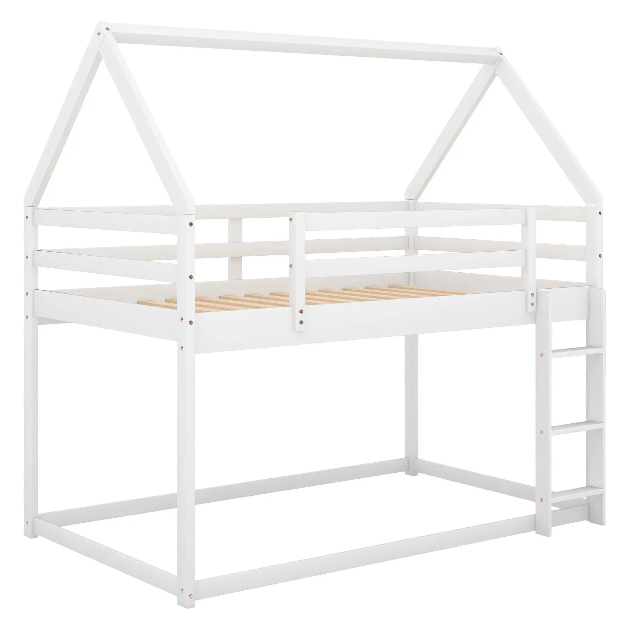 Low Bunk Bed With House Shaped Frame And Ladder by Unique Piece Furniture