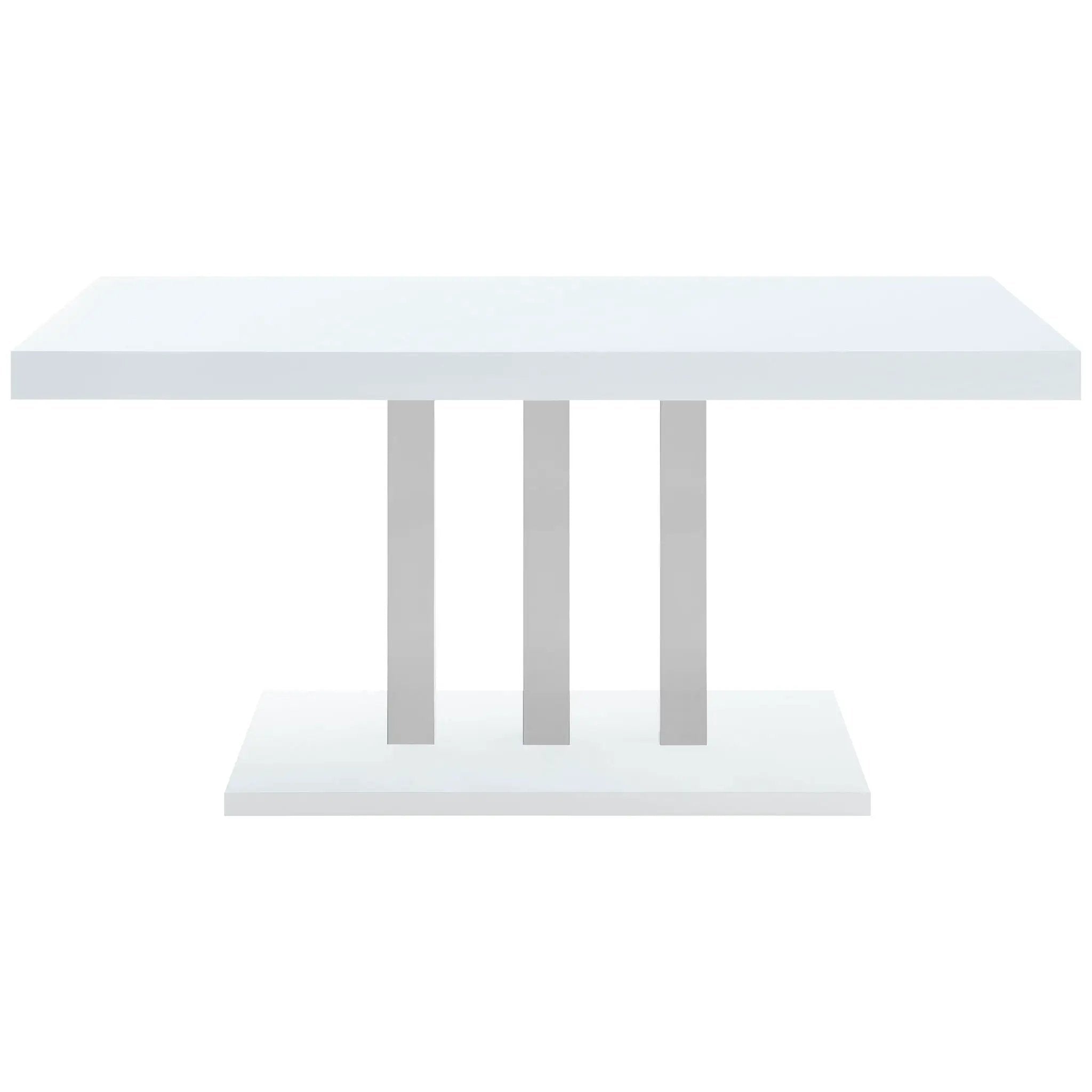 Creston - 5 Piece Dining Set With Upholstered Chairs - Gloss White by HouseOfZazla