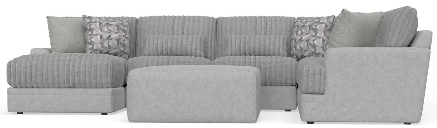 Titan - Sectional With Comfort Coil Seating, Cocktail Ottoman And Accent Pillows Included by Unique Piece Furniture