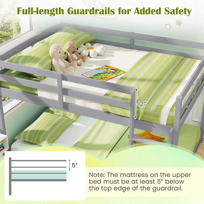 Full Over Full Bunk Bed Low-to-ground Bunk Bed by DirectDeals