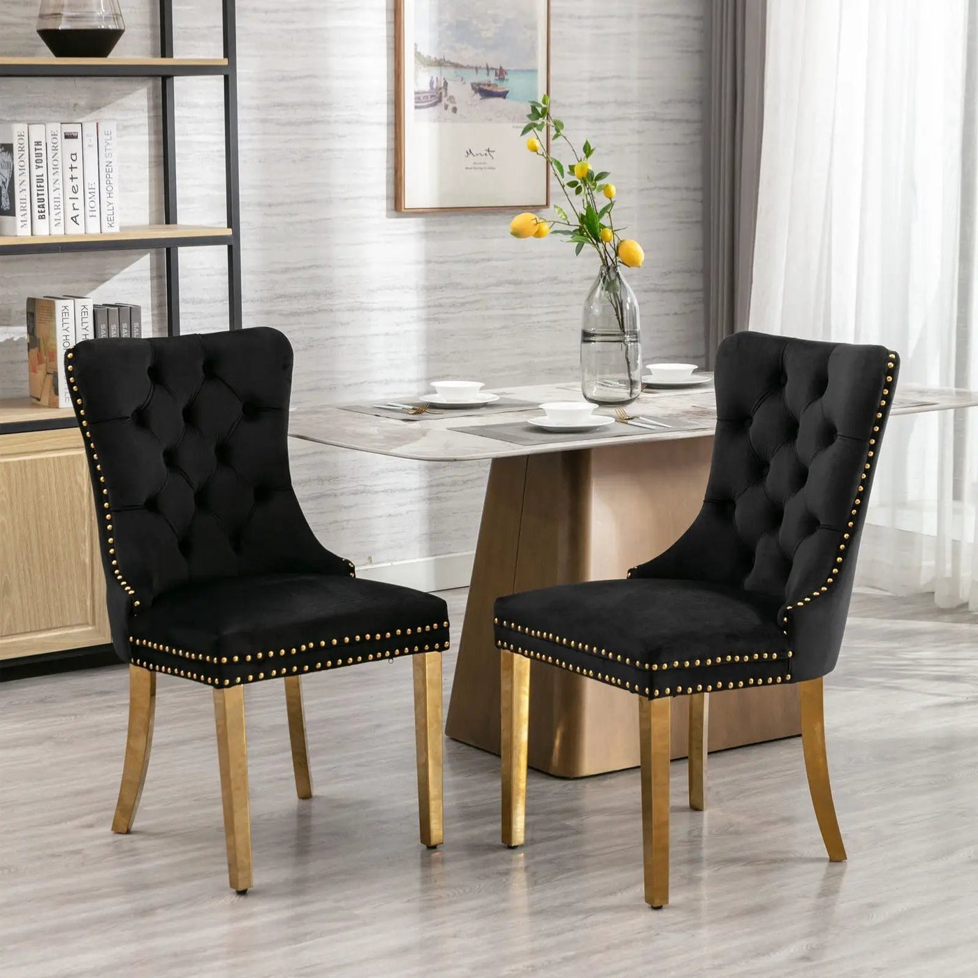 Nikki - Modern, High-End Tufted Dining Chair (Set of 2) by HouseOfZazla