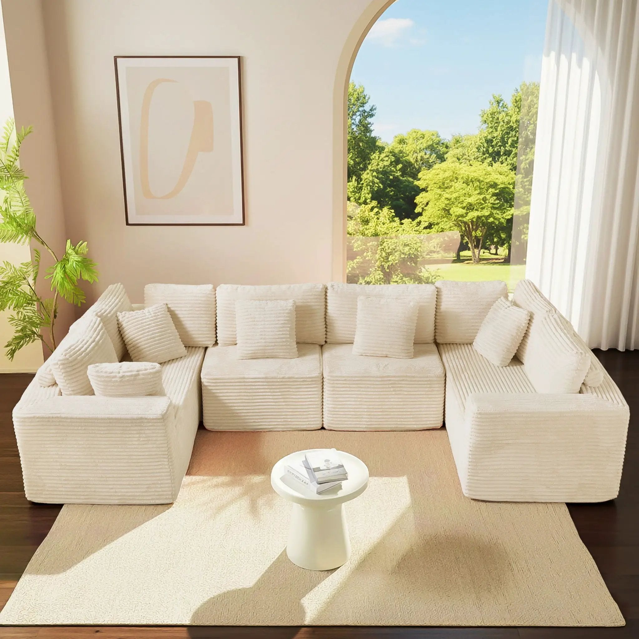 Modular U Shaped Sectional Sofa With Reversible Design by Unique Piece Furniture