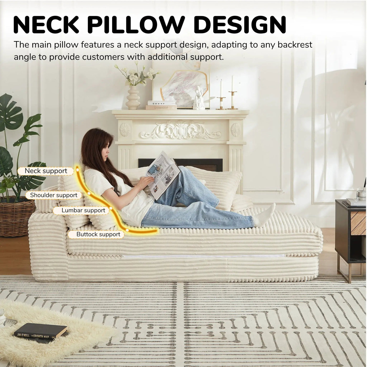 Semi Circular 2 In 1 Sofa Bed With Neck Pillow by HouseOfZazla