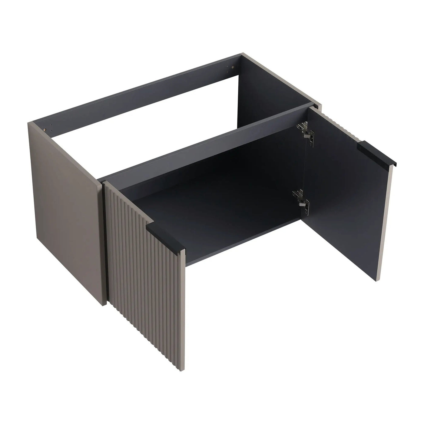 Contemporary Wall Mounted Bathroom Vanity With Resin Double Sink by HouseOfZazla