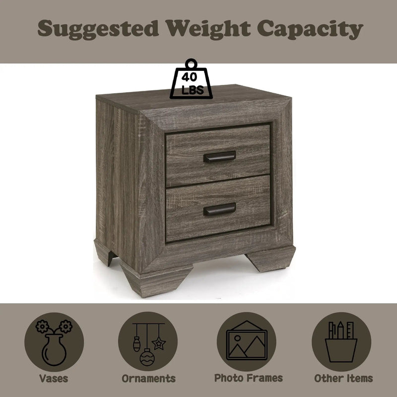 Lyndon - Weathered Grain Nightstand - Gray by Unique Piece Furniture