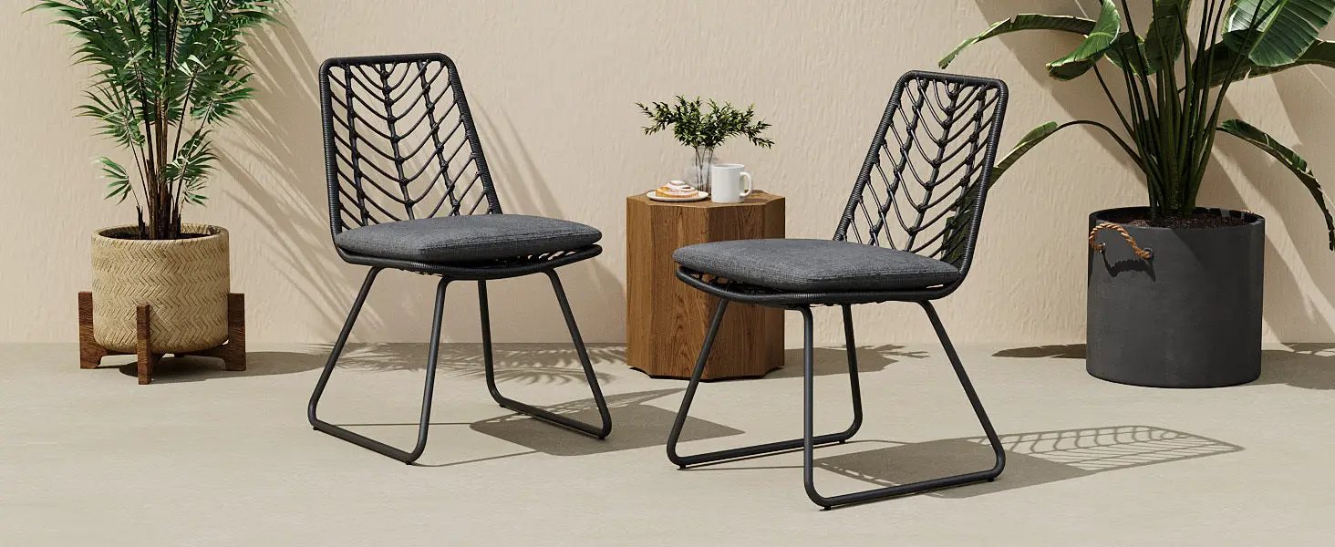 DEJA Chair 2PCS with 2 Cushions, Gray by HouseOfZazla